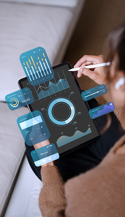 Digital marketing analytics on a laptop